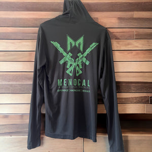 Dry Fit  HoodieT-Shirt - Long Sleeve Black/ Green logo