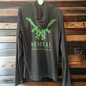 Dry Fit  HoodieT-Shirt - Long Sleeve Black/ Green logo